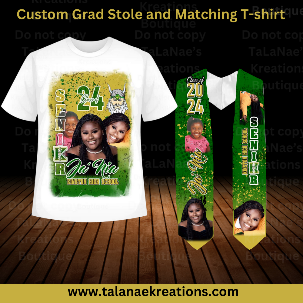 Custom Graduation Stole and Matching T-Shirt