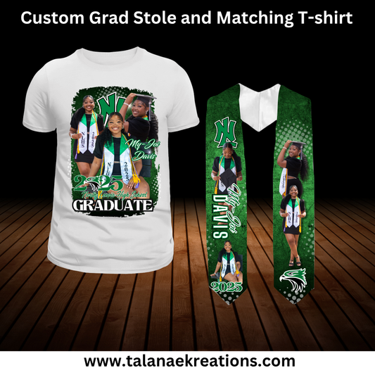 Custom Graduation Stole and Matching T-Shirt Custom Graduation Stole and Matching T-Shirt