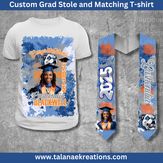 Custom Graduation Stole and Matching T-Shirt Custom Graduation Stole and Matching T-Shirt