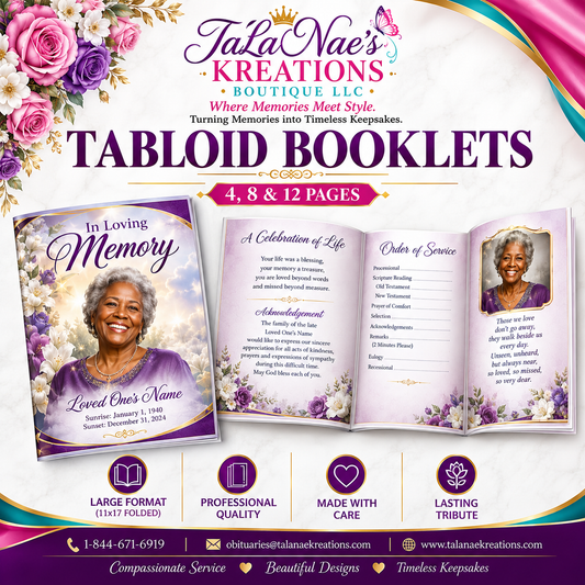Custom Booklet Funeral Programs | We Design and Print