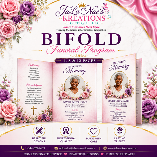 Custom Bifold Funeral Programs | We Design and Print