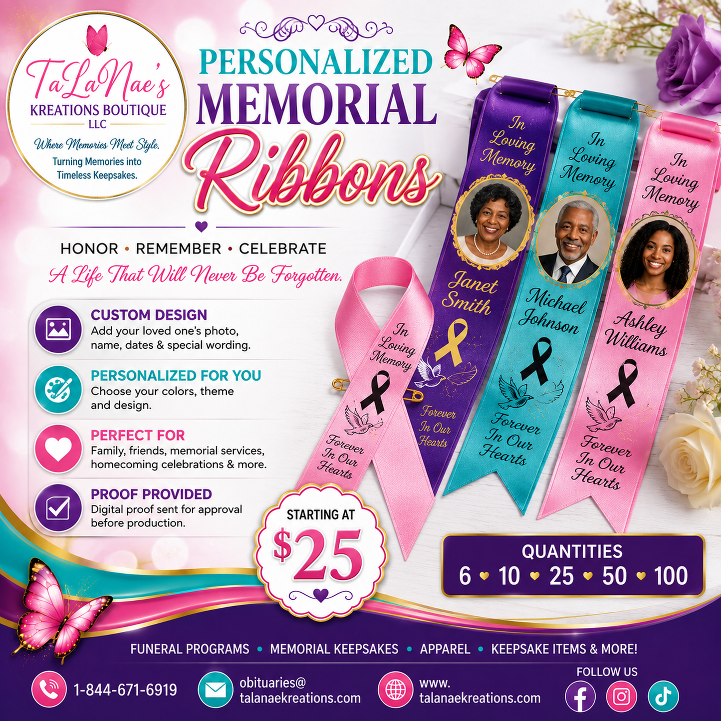 Personalized Memorial Ribbons
