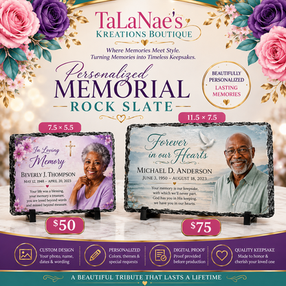Custom Rock Slate - Personalized Sublimation Stone Memorials & Gifts
