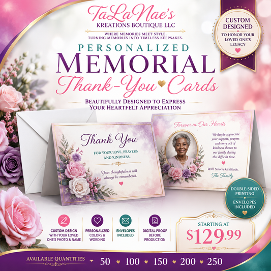 Personalized Memorial Thank-You Cards