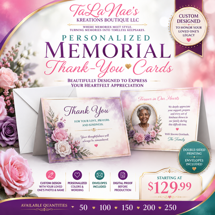 Personalized Memorial Thank-You Cards