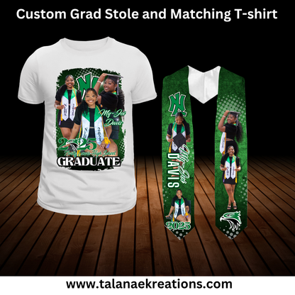 Custom Graduation Stole and Matching T-Shirt