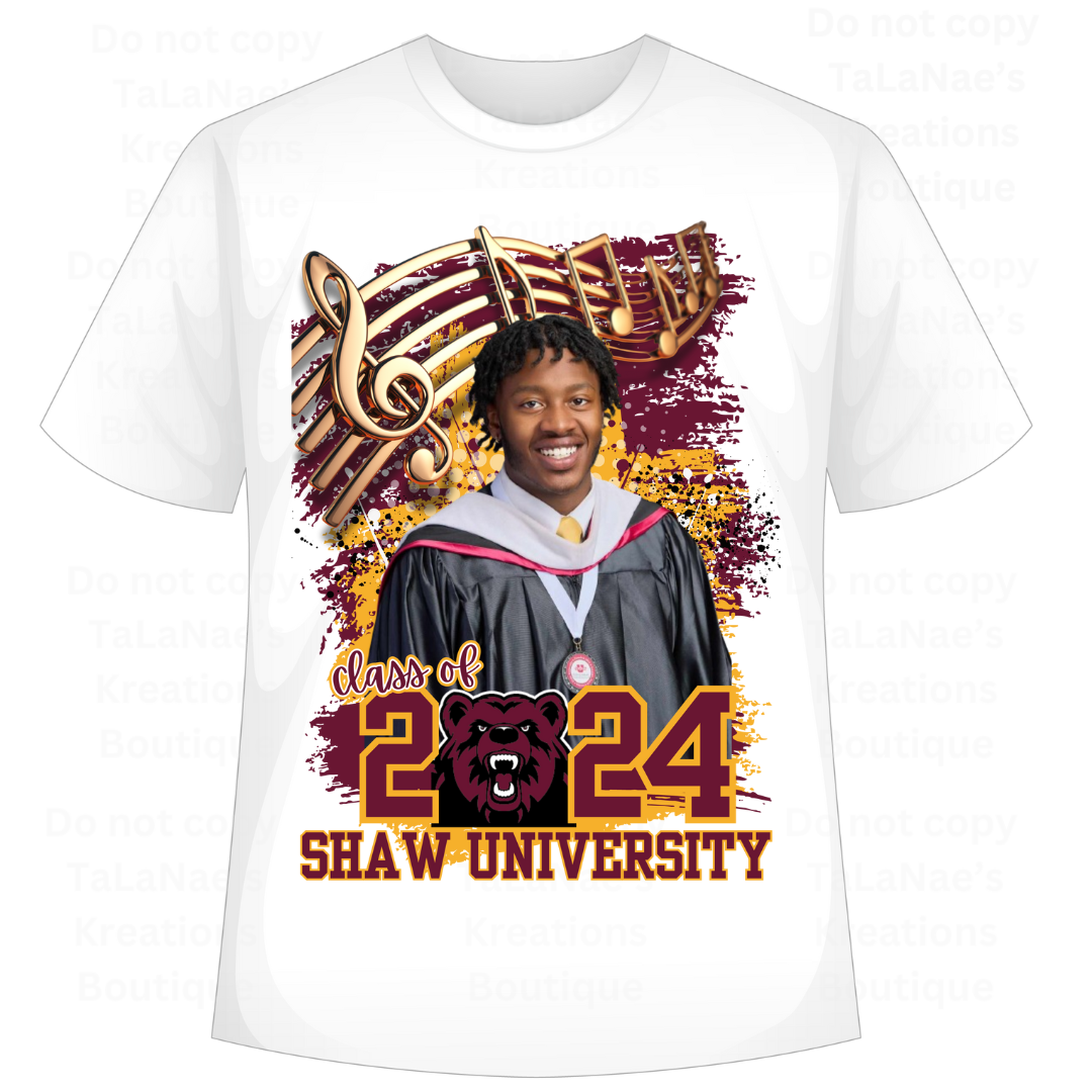 Custom Grad Center Print T-Shirt