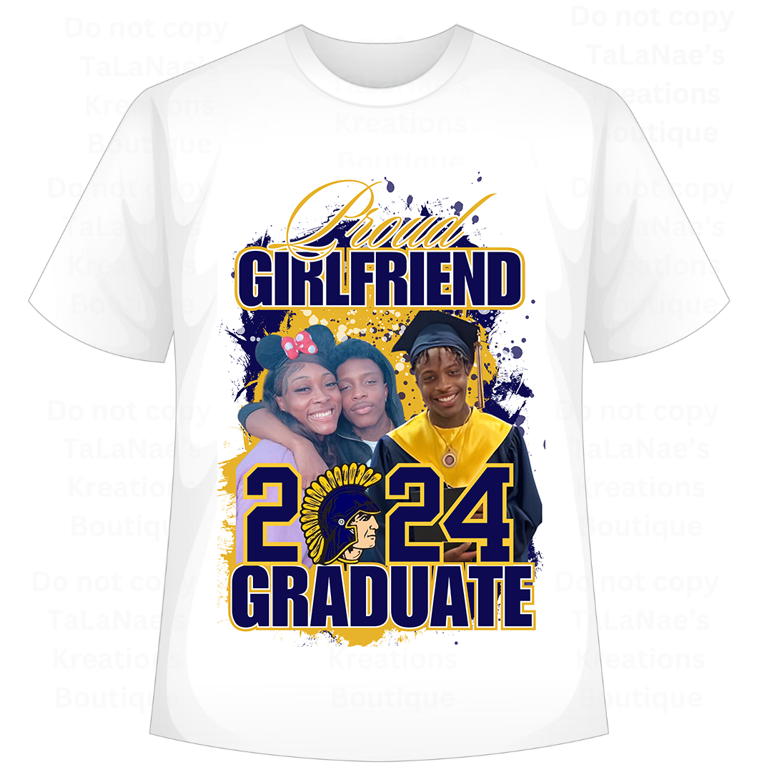 Custom Grad Center Print T-Shirt